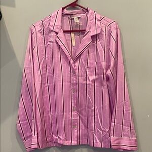 Pink Striped Victoria’s Secret night Shirt large new